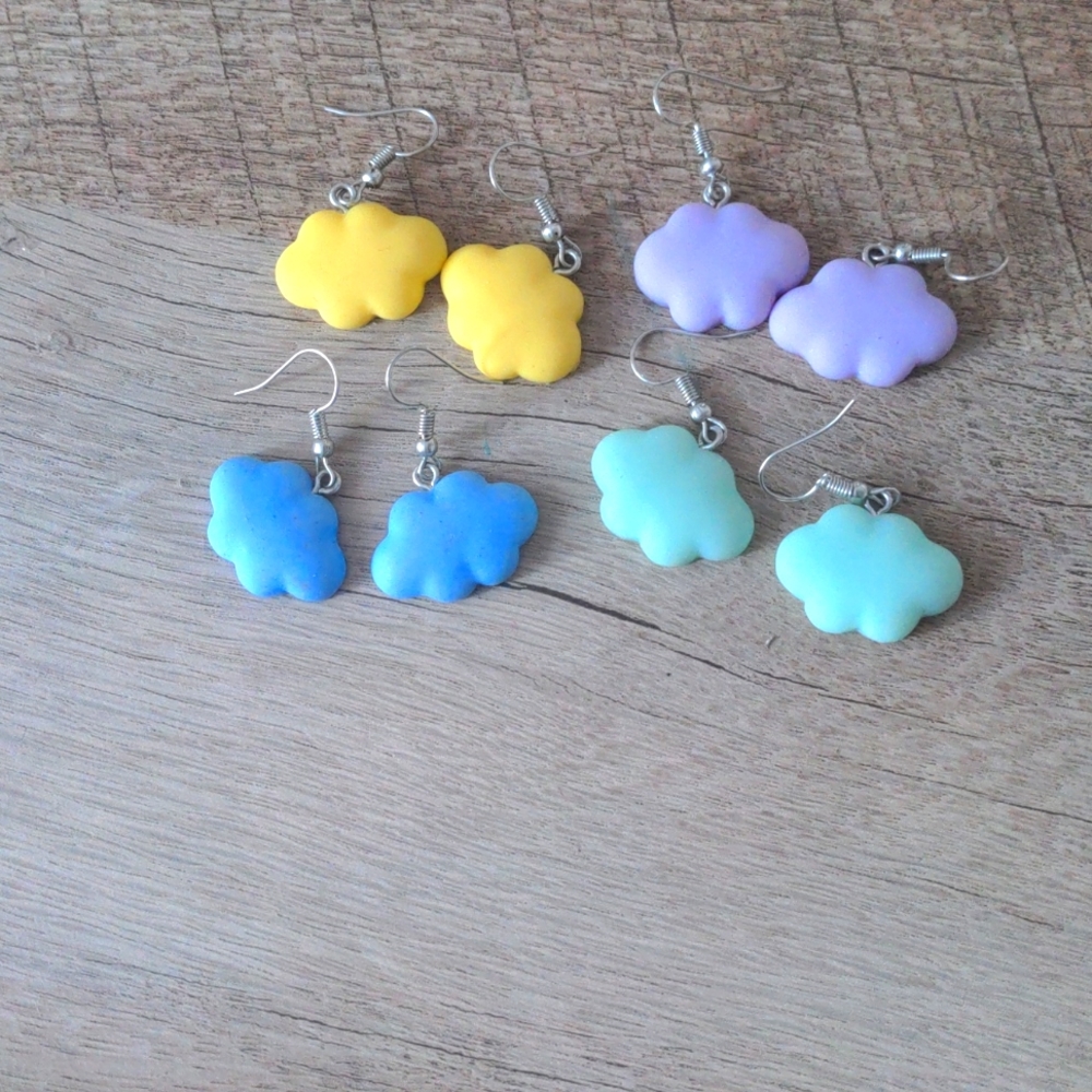 4 pack Pastel Cloud earrings